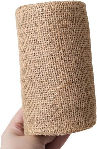 Natural Burlap Fabric Roll, 15FT Jute Ribbon for Gift Wrapping Craft Projects Wedding Decoration Home Decoration (Burlap, 6 Inch(15cm)) in Saudi Arabia