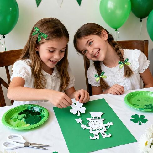 Whaline 6 Rolls St. Patrick's Day Grosgrain Ribbons 30 Yards Green Shamrock Clover Lucky Charm Fabric Craft Ribbon for Wreath Bow Gift Wrap Party Decor, 7/8" in Saudi Arabia