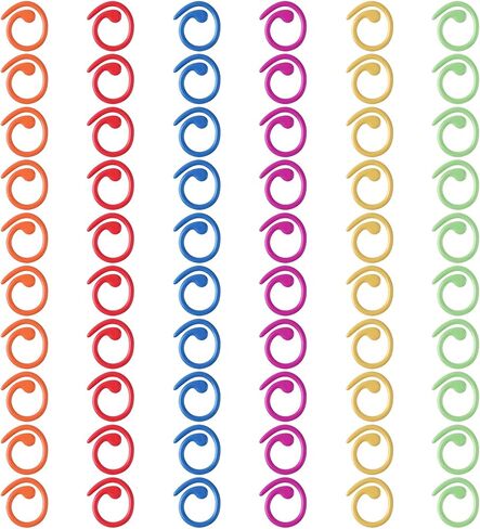 60 Pcs Metal Stitch Markers 6 Color Knitting Stitch Markers Helical-Shaped Crochet Marker Ring for Knitting Crocheting Clothing DIY Craft Sewing in Saudi Arabia