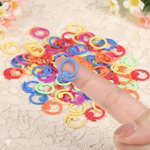 60 Pcs Metal Stitch Markers 6 Color Knitting Stitch Markers Helical-Shaped Crochet Marker Ring for Knitting Crocheting Clothing DIY Craft Sewing in Saudi Arabia