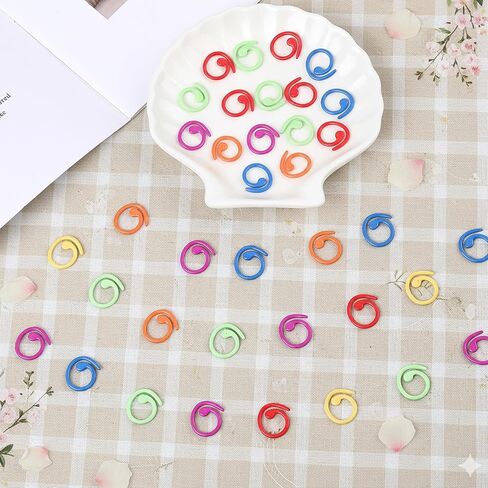 60 Pcs Metal Stitch Markers 6 Color Knitting Stitch Markers Helical-Shaped Crochet Marker Ring for Knitting Crocheting Clothing DIY Craft Sewing in Saudi Arabia