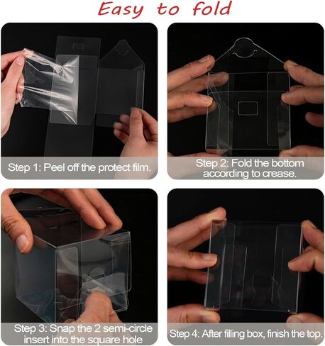Clear Boxes for Treats,25 Pack 3x3x3 Inch Clear Favor Boxes for Weddings, Baby Shower and Birthday - Transparent Treat, Bakery and Dessert Boxes in Saudi Arabia