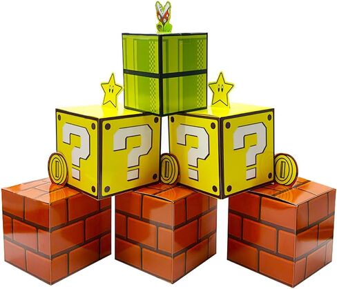 Ketifertic 12 PCS Super Theme Treat Boxes, Question Brick Water Pipe Treat Boxes for Birthday Game Party Christmas Favors Decorations, Snack Candy Goody Cardboard Bag Gift Wrap Boxes in Saudi Arabia