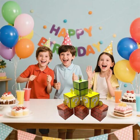 Ketifertic 12 PCS Super Theme Treat Boxes, Question Brick Water Pipe Treat Boxes for Birthday Game Party Christmas Favors Decorations, Snack Candy Goody Cardboard Bag Gift Wrap Boxes in Saudi Arabia
