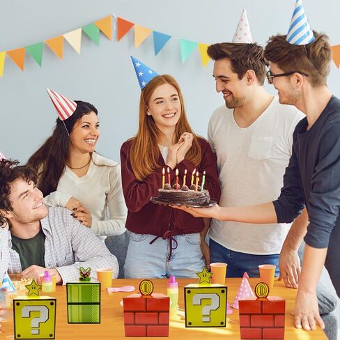 Ketifertic 12 PCS Super Theme Treat Boxes, Question Brick Water Pipe Treat Boxes for Birthday Game Party Christmas Favors Decorations, Snack Candy Goody Cardboard Bag Gift Wrap Boxes in Saudi Arabia