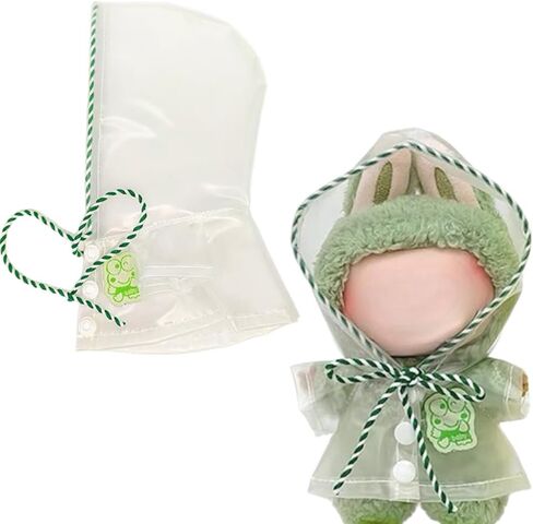 Clothes for Labubu Hooded Raincoat - Waterproof Fabric,Stylish Design with Hood,Perfect for Rainy Days,Fits 17cm Dolls(No Doll) (Pink) in Saudi Arabia