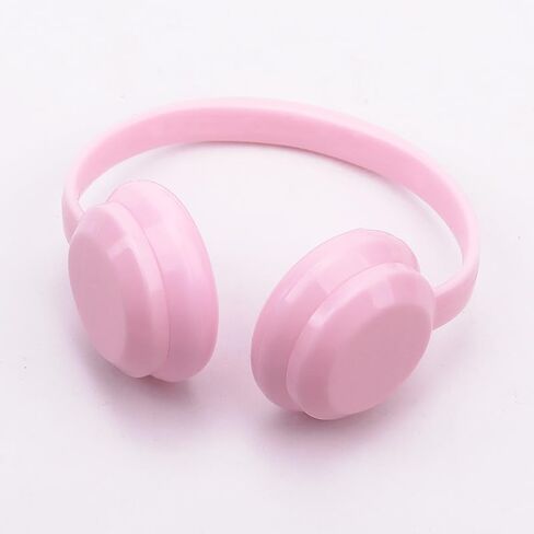 17 cm Doll Accessory - 17 cm Doll Miniature Headphones Acrylic Material, Suitable for Photography and Display | Suitable for 6.7in Dolls(Pink Earphones（NO Doll) in Saudi Arabia