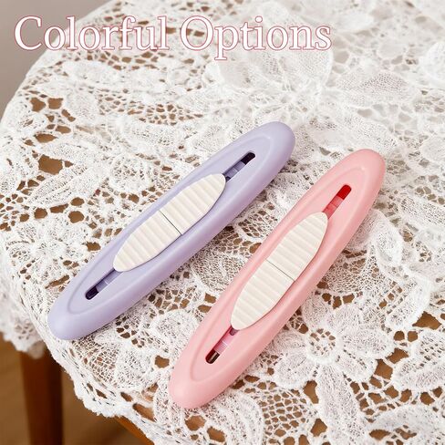 قطعتان 2 في 1 من أدوات خيط الإبرة وممزق الدرزات - باللون الوردي والأرجواني، تصميم مدمج وقابل للسحب للخياطة والحياكة والتطريز in Kuwait