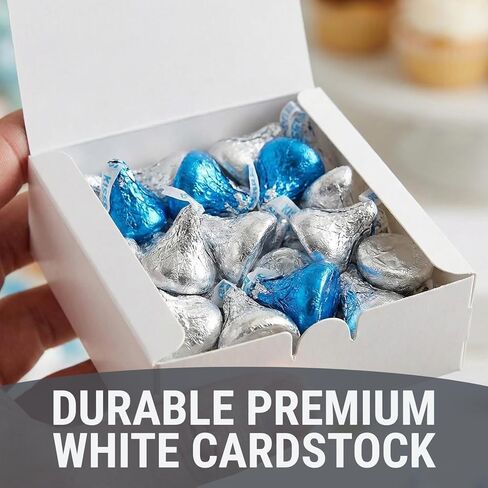 Fun Express 5" x 4 1/2" x 2" White Square Cardstock Party Favor Boxes - 12 Piece in Saudi Arabia