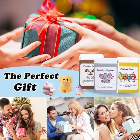 50 Set Positive Giraffe Gifts Bulk Employee Appreciation Gifts Box Breathing Gift Bulk for Coworker Team Desk Pets Thank You Teacher Giraffe Ornaments with Cheer up Card Box in Saudi Arabia