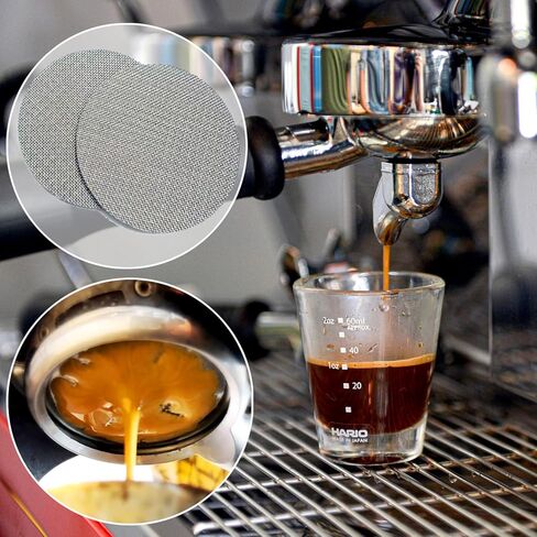 2 Pack 51mm Espresso Puck Screen, Reusable Coffee Filter Screen for Portafilter Filter Basket, 1.7mm Thickness 150μm 316 Stainless Steel, Compatible with Espresso Machine in Saudi Arabia