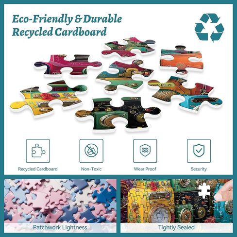 500 Pieces Puzzle for Adults, Puzzles for Adults 500 Pieces, Vintage Record Player Jigsaw Puzzle, Challenging Perfect for Game Nights, 20.5 X 15 in in Kuwait