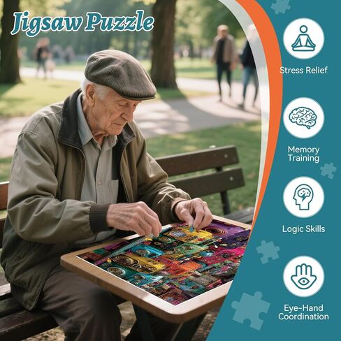 500 Pieces Puzzle for Adults, Puzzles for Adults 500 Pieces, Vintage Record Player Jigsaw Puzzle, Challenging Perfect for Game Nights, 20.5 X 15 in in Kuwait