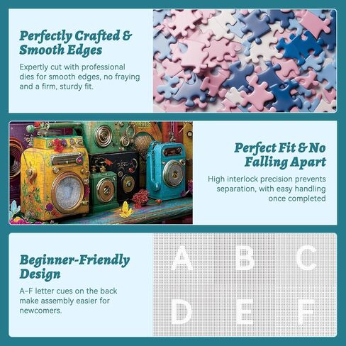 500 Pieces Puzzle for Adults, Puzzles for Adults 500 Pieces, Vintage Record Player Jigsaw Puzzle, Challenging Perfect for Game Nights, 20.5 X 15 in in Kuwait