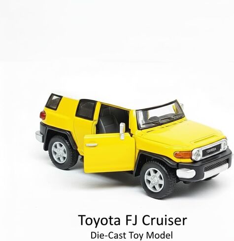 Kinsmart Canary Yellow Toyota FJ Cruiser SUV 136 Scale Diecast Car, SMALL in Saudi Arabia