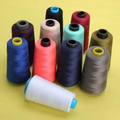 12 Colors Outstanding 3000 Yards Industrial Overlocking Sewing Polyester Thread (Black) in Saudi Arabia