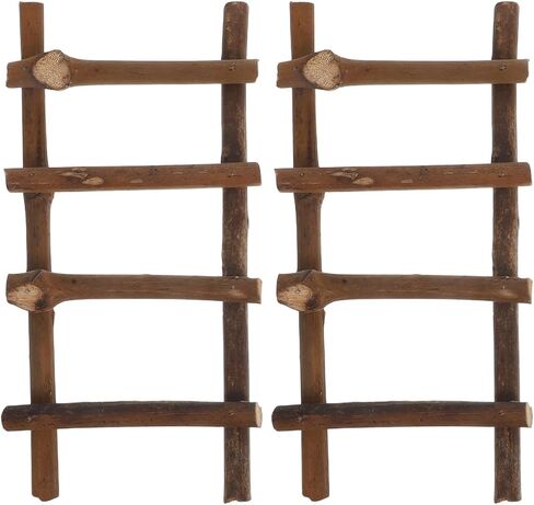 VOSAREA 2Pcs Small Decorative Micro Landscape Ladders Miniature Dollhouse Accessories for Fairy Garden Crafts 7.87 Inch Rattan Ladder Props in Saudi Arabia
