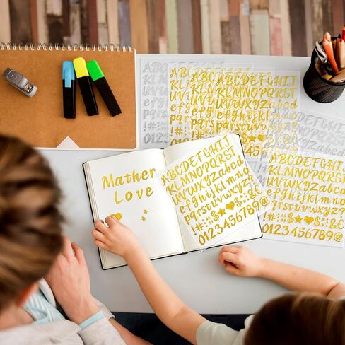 30 PCS Gold and Silver Glitter Stickers - Alphabet, Numbers, Symbols, Hearts, Stars - 77 Pieces per Sheet | Sparkling Decals for DIY Crafts, Scrapbooking, Party Decorations, Home and Holiday Projects in Saudi Arabia