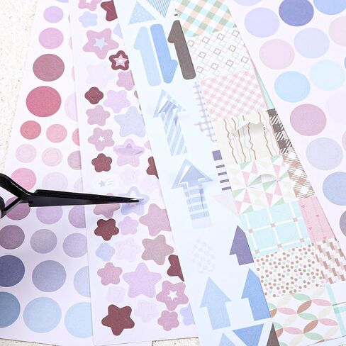 30 Sheets Cute Sticker Book Aesthetic Decorative Stickers for Scrapbooking Functional Planner Stickers Stars Heart Letter Glitter Self-Adhesive Sticker for Photocards, Journal,Scrapbook Supplies in Saudi Arabia