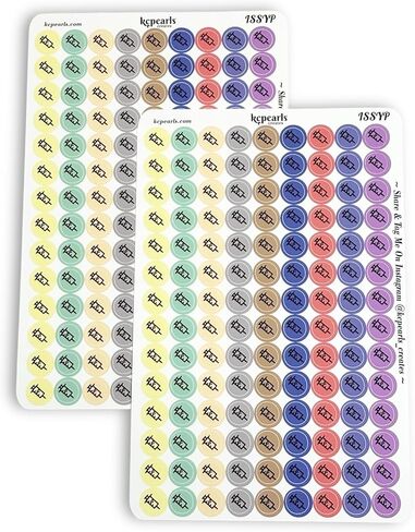 creates Mini Icon Dots SyringeTracker Stickers For Planners Calendars Journals Shot Reminder For Allergy Insulin Weight Vaccine 15" Inch 252 Stickers Total 126 On Each Sheet (Soft Mix) in Saudi Arabia
