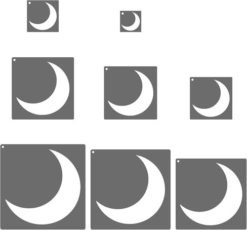 PATIKIL Moon Stencils, 8 Pcs Moon Painting Stencil Reusable Plastic Kit for Painting on Wall, Wood, Fabric in Saudi Arabia