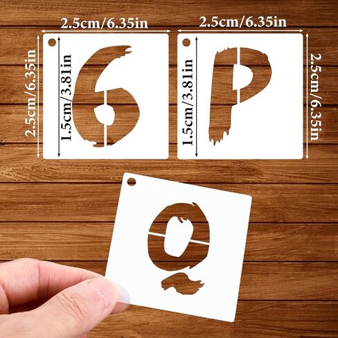 36-Pcs Reusable Letter Stencils for Painting - 1.5 Inch Alphabet & Number Stencils for Fabric, Wood, Wall, Signage DIY Projects in Saudi Arabia