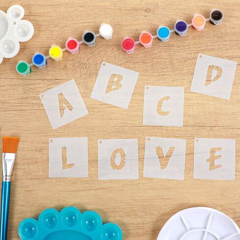 36-Pcs Reusable Letter Stencils for Painting - 1.5 Inch Alphabet & Number Stencils for Fabric, Wood, Wall, Signage DIY Projects in Saudi Arabia