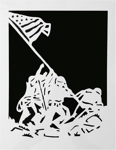 Marine Forces Inspired Soldiers Flag Stencil 8.5 x 11 Inch Reusable Plastic Template for Painting Military Crafts and Patriotic Wall Art in Saudi Arabia