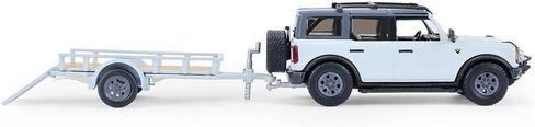 Greenlight 1/64 2021 Ford Bronco ذات 4 أبواب Badlands مع مقطورة فائدة ودراجة نارية، سلسلة وصلة سحب وسحب 33 32330-D in Kuwait