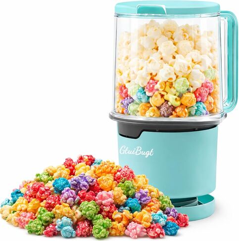 صانعة الفشار، وعاء تقديم مدمج، آلة صنع الفشار بالهواء الساخن مع مقبض، ماكينة صنع الفشار بسعة 8 أكواب، أزرق in Kuwait