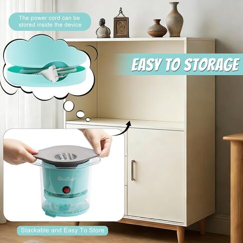 صانعة الفشار، وعاء تقديم مدمج، آلة صنع الفشار بالهواء الساخن مع مقبض، ماكينة صنع الفشار بسعة 8 أكواب، أزرق in Kuwait