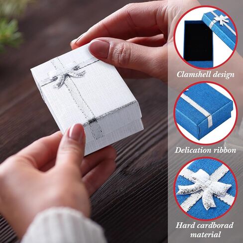 Landical 72 Pcs Jewelry Boxes Gifts Box Set Bulk Small Cardboard Jewelry Gift Container with Bow for Ring Necklaces Earring Bracelet, Assorted Colors 2 x 3.1 x 1.1 Inch in Saudi Arabia