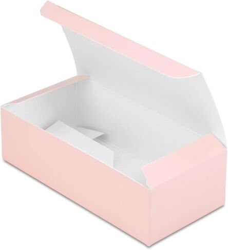 Pink Paper Candy Boxes with the Boss 10pk 7x3.375x2" 1lb. Bakery Gift Box with Lid Lasso Recipe Treats Cookies Packaging Light in Saudi Arabia