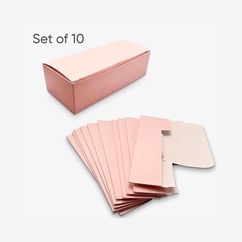 Pink Paper Candy Boxes with the Boss 10pk 7x3.375x2" 1lb. Bakery Gift Box with Lid Lasso Recipe Treats Cookies Packaging Light in Saudi Arabia