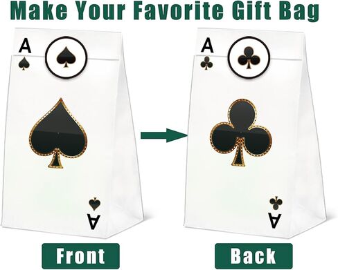 24 Pcs Casino Goodie Bags with Stickers,Poker Themed Decorations Birthday Favor Bags,Casino Party Gift Bags for Poker Party Supplies in Saudi Arabia