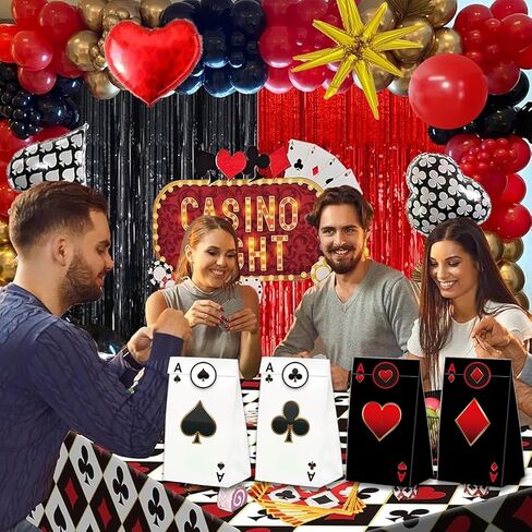 24 Pcs Casino Goodie Bags with Stickers,Poker Themed Decorations Birthday Favor Bags,Casino Party Gift Bags for Poker Party Supplies in Saudi Arabia