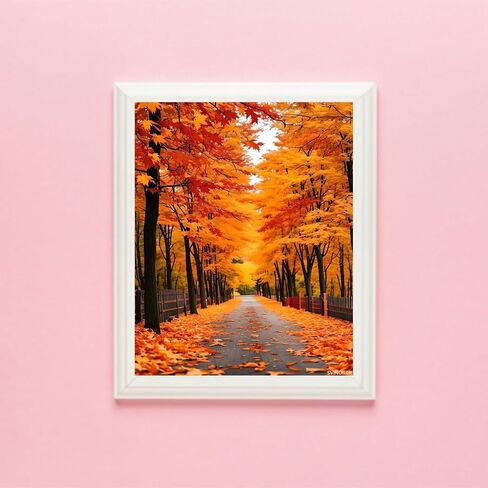 Autumn Paint by Numbers Landscape Paint by Numbers Kit for Adults with 3 Paintbrushes and Acrylic Pre Drawn Canvas Oil Painting Crafts, Home Wall Decor Gift, Hobbies for Women 16x20in Without Frame in Saudi Arabia