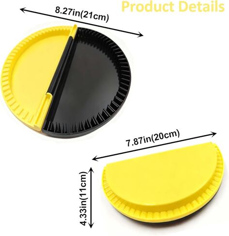 4 Pcs 8 Inch Tortilla Sealer, Tacos Crimper, Quesadillas Maker, Empanada & Samosa Maker, Burritos Press, Sandwich Sealer Tool, BPA-Free, For DIY Snacks & Lunchboxes, Black Yellow in Saudi Arabia