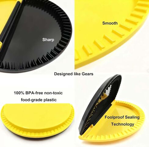 4 Pcs 8 Inch Tortilla Sealer, Tacos Crimper, Quesadillas Maker, Empanada & Samosa Maker, Burritos Press, Sandwich Sealer Tool, BPA-Free, For DIY Snacks & Lunchboxes, Black Yellow in Saudi Arabia