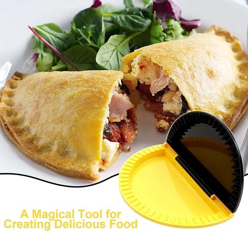 4 Pcs 8 Inch Tortilla Sealer, Tacos Crimper, Quesadillas Maker, Empanada & Samosa Maker, Burritos Press, Sandwich Sealer Tool, BPA-Free, For DIY Snacks & Lunchboxes, Black Yellow in Saudi Arabia