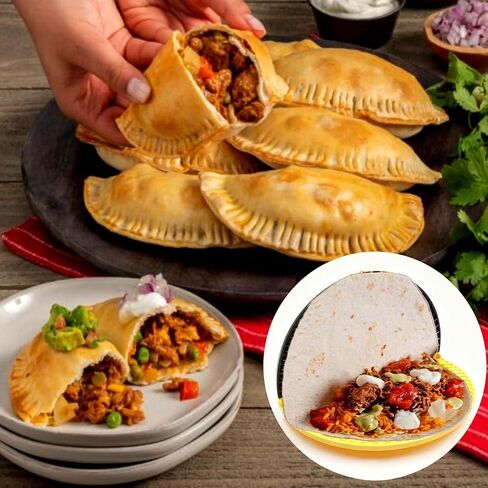 4 Pcs 8 Inch Tortilla Sealer, Tacos Crimper, Quesadillas Maker, Empanada & Samosa Maker, Burritos Press, Sandwich Sealer Tool, BPA-Free, For DIY Snacks & Lunchboxes, Black Yellow in Saudi Arabia