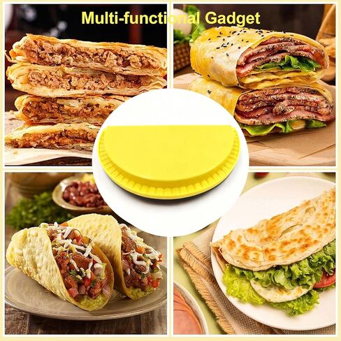 4 Pcs 8 Inch Tortilla Sealer, Tacos Crimper, Quesadillas Maker, Empanada & Samosa Maker, Burritos Press, Sandwich Sealer Tool, BPA-Free, For DIY Snacks & Lunchboxes, Black Yellow in Saudi Arabia