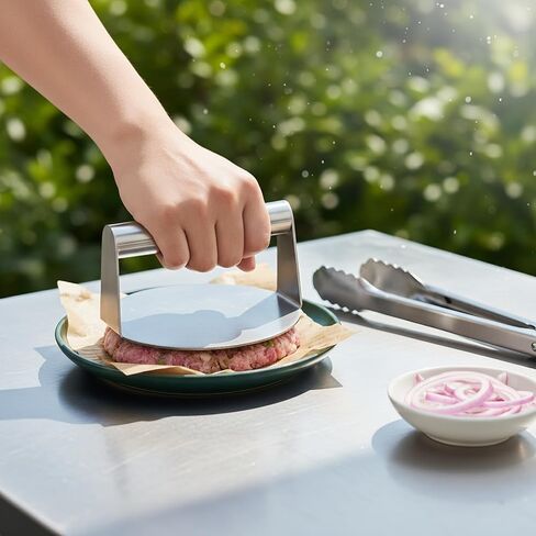 Circular Patty Maker and Bread Press Tool for Homemade Meals, Manual Burger and Sandwich Press Kitchen Gadget in Saudi Arabia