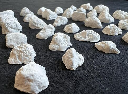 مجموعة من 30 نموذجًا جاهزًا للطلاء لمشهد السكك الحديدية من بولدر / مصبوبات الجص الصخري - غير مصبوغة، وتفاصيل بولدر وجرف بيضاء - مشهد على الصخور بمقياس N، HO، O من L&N Depot Railworks in Kuwait