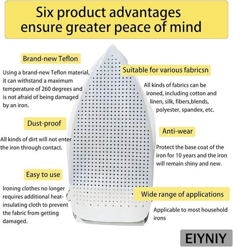 Iron Cover, Universal Heat-Resistant Silicone Soleplate Protector for Electric Irons - Prevents Burns, Scorch Marks & Sticking on Delicate Fabrics Like Silk (1 Set EY-006) in Saudi Arabia