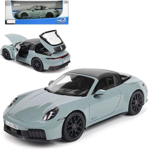 1/18 911 Alloy Racing Car Diecast Model - Removable Roof Roadster, Miniature Adult for Porsche Targa 4 Gts (blue-911) in Saudi Arabia
