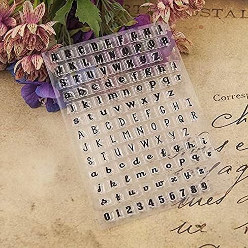 52 Capital Alphabet 52 Lowercase Alphabet 10 Numbers Rubber Clear Stamps for Card Making Decoration DIY Scrapbooking Embossing Album Decor Craft in Saudi Arabia