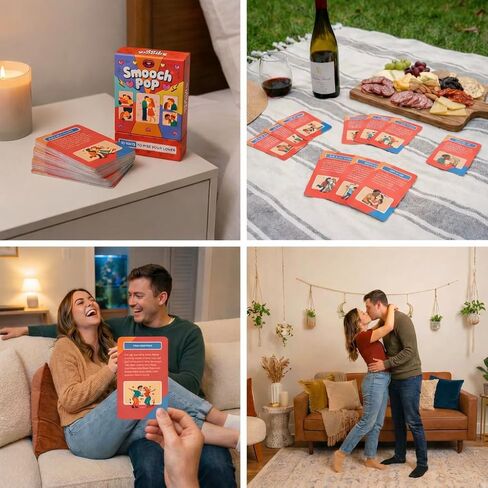 SmoochPop A Playful Couples Kissing Game | 50 Fun & Intimate Ways to Kiss Your Partner | Romantic Date Night Game | for Couples in Saudi Arabia
