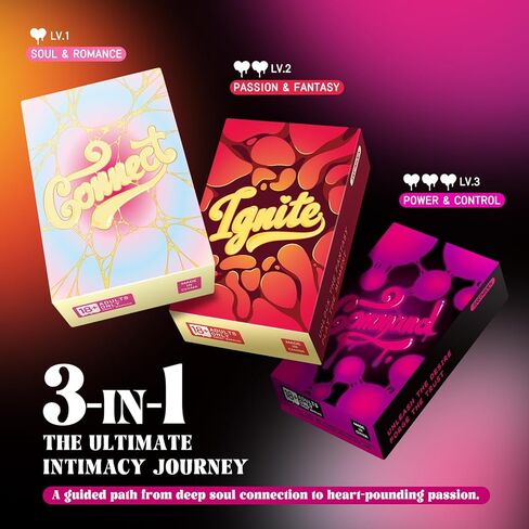 The Intimacy Trilogy Couples Card Game | 165+ Progressive Couple Cards for Couples | Deep Conversation Cards to Passion Exploration Games | Spicy Date Night Gift for Anniversaries, Valentines, Bedroom in Saudi Arabia