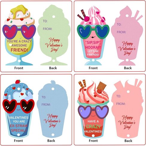32 Pack Valentines Day Cards Gifts for Kids Crazy Straw Valentines Gifts for Girls Boys Classroom Gift Exchange, School Prizes, Party Favors in Saudi Arabia